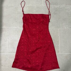 Red Floral Slip Dress